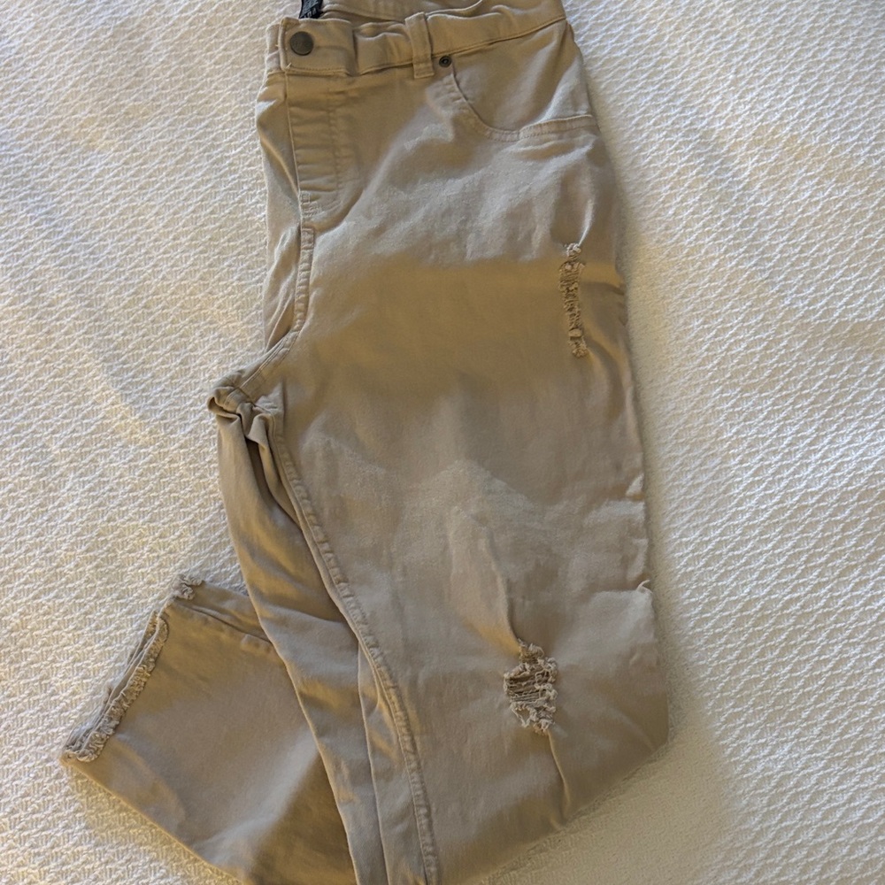 HUE Distressed Tan Leggings